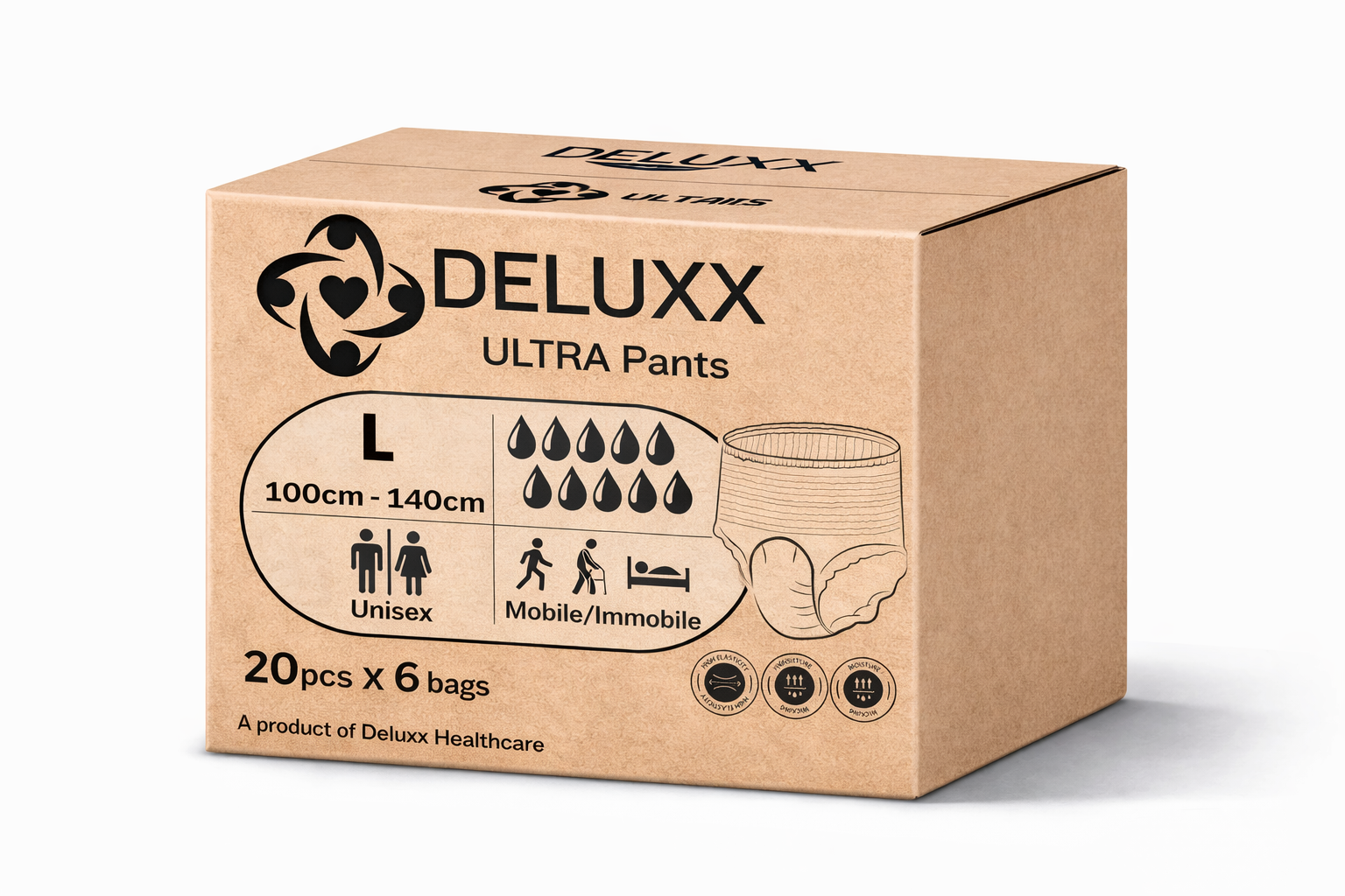 Deluxx Ultra Pants Large Carton (120 Pack)