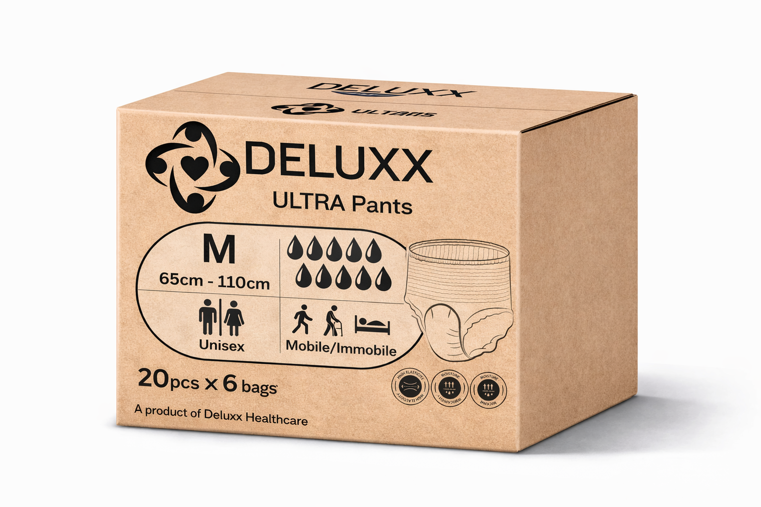 Deluxx Ultra Pants Medium Carton (120 Pack)