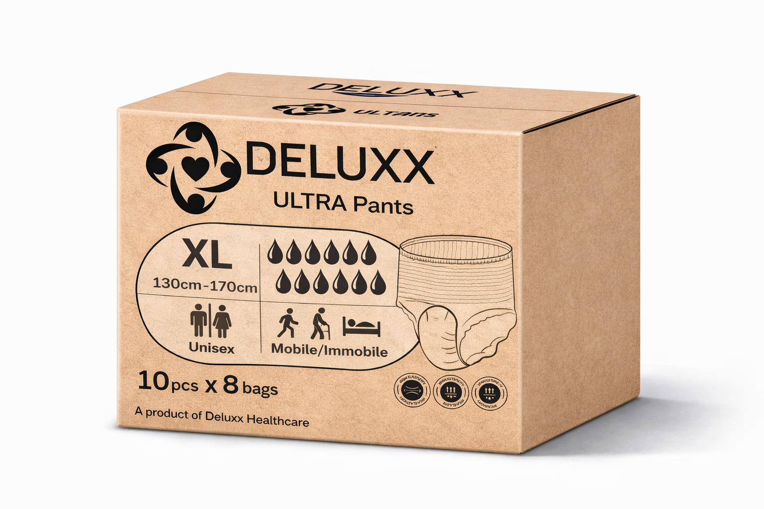 Deluxx Ultra Pants Extra Large Carton (80 Pack)