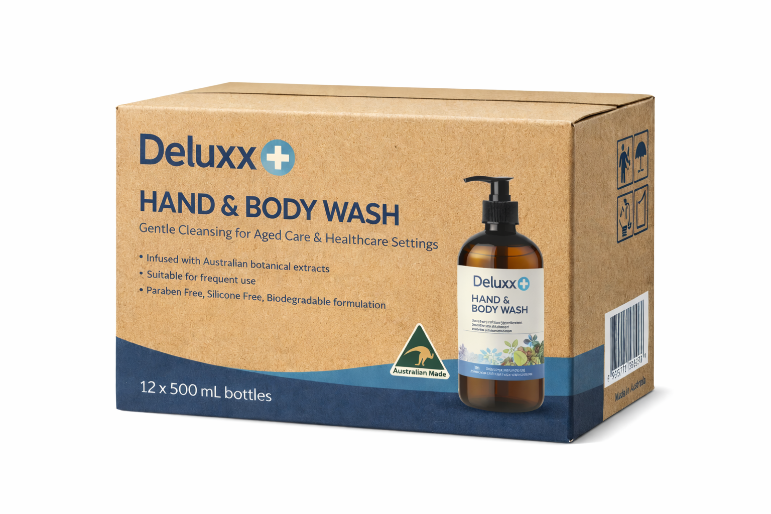 Deluxx Hand & Body Wash – 500ml (Carton of 12)
